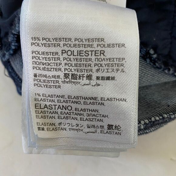 Roxy Contrast Denim Beaded Shorts Womens Size 28 Multicolor Frayed Hem Stripes - Picture 14 of 16